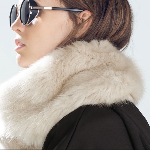 White fur scarf zara Clearance